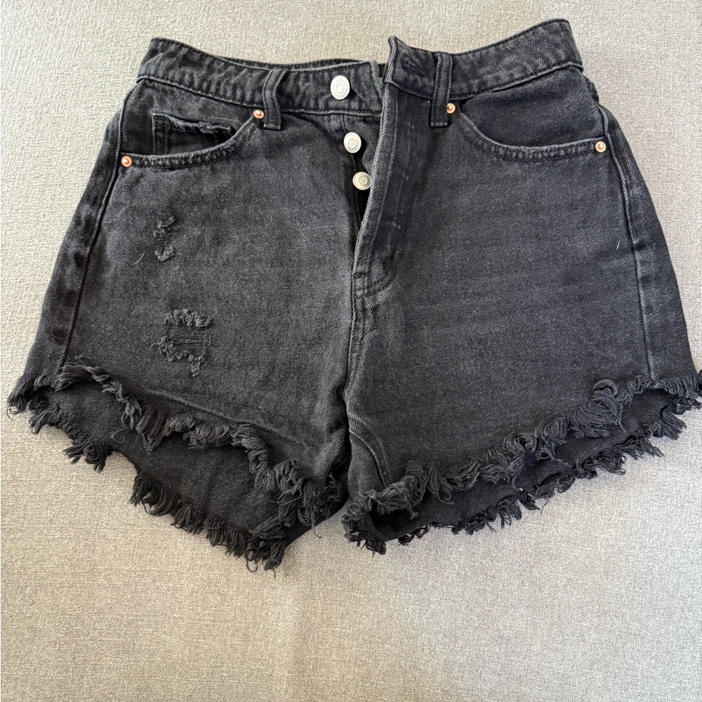 Wild Fable Charcoal Frayed Jean Shorts